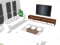 Sketchup mẫu nội thất phòng khách đơn giản đẹp