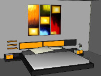 Sketchup mẫu nội thất phòng ngủ hiện đại đẹp mắt