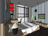 Sketchup mẫu phòng ngủ hiện đại nhất