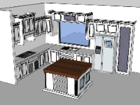 Sketchup mẫu thiết kế nội thất phòng bếp
