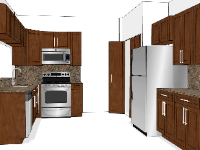 Sketchup mẫu thiết kế nội thất phòng bếp mới hiện đại