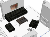 Sketchup mẫu thiết kế nội thất phòng khách 2021