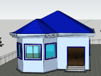 Sketchup Nhà cấp 4 diện tích 9.2x12.7m