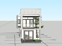 Sketchup Nhà phố 2 tầng 5.4x17m đẹp mắt