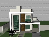 Sketchup Nhà phố 2 tầng 6x34m đẹp mắt nhất