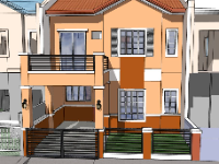 Sketchup nhà phố 2 tầng đẹp nhất