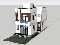 nhà phố 2 tầng,sketchup nhà phố 2 tầng,mẫu nhà phố 2 tầng