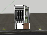 sketchup nhà phố 2 tầng,model sketchup nhà phố 2 tầng,mẫu nhà phố 2 tầng