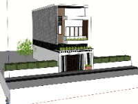 nhà phố 2 tầng,sketchup nhà phố 2 tầng,model su nhà phố 2 tầng