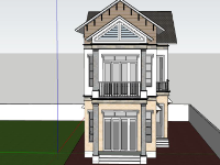 nhà phố 2 tầng,sketchup nhà phố 2 tầng,model su nhà phố 2 tầng