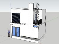 Sketchup nhà phố 2 tầng model 3d