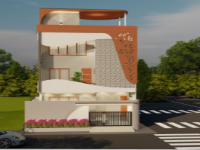 Sketchup Nhà phố 3 tầng 13x16m