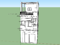 Sketchup Nhà phố 3 tầng 5x20m