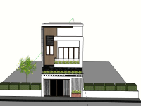 Nhà phố 3 tầng,Model su nhà phố 3 tầng,nhà phố 3 tầng sketchup