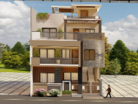 Sketchup Nhà phố 3 tầng 8x10m đẹp