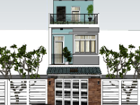 sketchup nhà phố 3 tầng,model su nhà phố 3 tầng,nhà phố 3 tầng