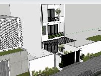 nhà phố 3 tầng,sketchup nhà phố 3 tầng,su nhà phố 3 tầng