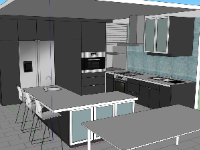 phòng bếp,Sketchup bếp,model su phòng bếp,thiết kế phòng bếp