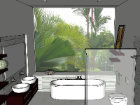 Sketchup nội thất phòng tắm thiết kế đẹp