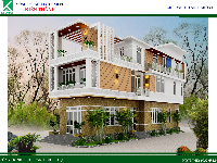 Sketchup Phối cảnh mặt đứng Biệt thự 3 tầng