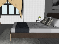 Sketchup phòng ngủ đẹp mắt