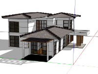 biệt thự 2 tầng,thiết kế biệt thự 2 tầng,model sketchup biệt thự 2 tầng