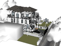 Sketchup thiết kế biệt thự 3 tầng đẹp mới 3d