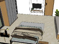 Sketchup thiết kế mẫu nội thất phòng ngủ đẹp