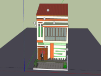 Nhà phố 2 tầng,model su nhà phố 2 tầng,nhà phố 2 tầng file su,file sketchup nhà phố 2 tầng