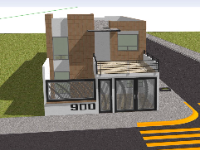 Sketchup thiết kế nhà phố 2 tầng kích thước 7.9x34.1m