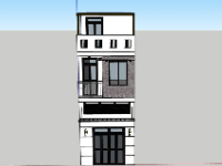 Sketchup thiết kế Nhà phố 3 tầng 3.6x8.6m
