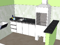 Sketchup thiết kế nội thất phòng bếp