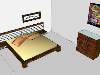 Sketchup thiết kế nội thất phòng ngủ 3d su