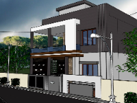 model su biệt thự,mẫu biệt thự 3 tầng đẹp,file sketchup biệt thự