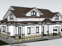 model sketchup nhà 1 tầng,model su nhà 1 tầng,su nhà 1 tầng