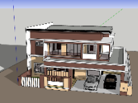 Tải 3d biệt thự 2 tầng 20x30m model sketchup