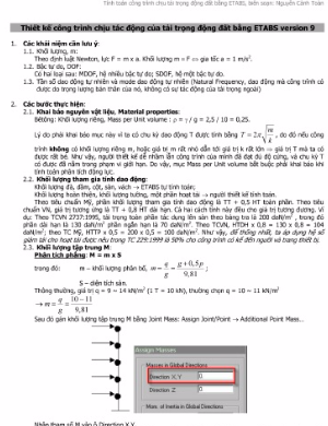 Tài liệu Tính toán công trình chịu tải trọng động đất bằng ETABS