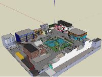 Tải miễn phí file khu phố các tòa nhà trụ sở làm việc model sketchup