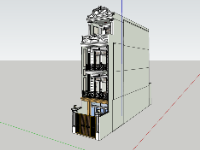 Tải model 3d nhà phố 3 tầng 1 tum 4x18.5m