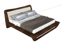 Tải model sketchup giường ngủ gỗ đồng gia