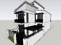 Tải model sketchup nhà 2,5 tầng 7x13m