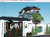 Tải model sketchup nhà 3 tầng kích thước 9x13m