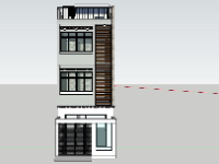 mẫu nhà 3 tầng,mẫu nhà phố 3 tầng,sketchup mẫu nhà phố 3 tầng