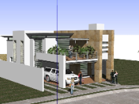 Tải ngay mẫu sketchup biệt thự 2 tầng đẹp