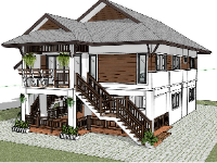 mẫu biệt thự sketchup,thiết kế biệt thự 2 tầng,biệt thự 2 tầng,mẫu biệt thự 2 tầng