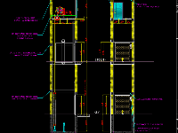 Thang thực phẩm, thang nâng trường mầm non file cad