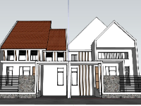 biệt thự sketchup,model su biệt thự 2 tầng,phối cảnh biệt thự 2 tầng,mẫu biệt thự 2 tầng đẹp