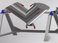 Thiết kế 3D máy trộn dạng V (cung cấp file CAD 3D)