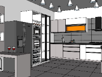 Thiết kế 3d su nội thất phòng bếp