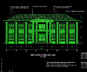 Thiết kế autocad Bản vẽ kiến trúc cải tạo trụ sở UBND xã Tiên Thuận